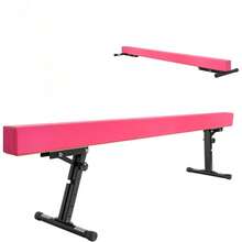 Gymnastics Beam With 5 Heights Adjustable 8ft Balance Beam Home Gym Equipment For All Gymnastic - Pink - View 1