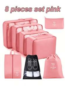 8pcs Multi-Function Travel Packing Cubes, Large Capacity Luggage Organizer Bags, Foldable Clothes Storage Bags, Suitable For Travel, Luggage, Clothes, Bedroom, Dorm, Great Gift For Friends, Halloween, Christmas - Multicolor - View 13
