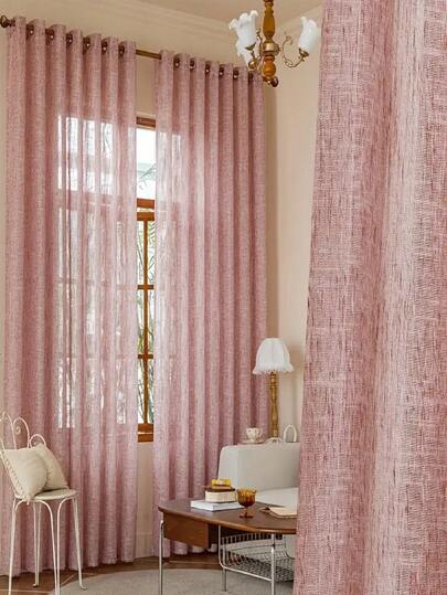 1pc Geometric Pattern Jacquard Sheer Curtain, Semi-Blackout Hollow-Out Luxury Curtain, Noise Reduction And UV Protection, Suitable For Living Room And Bedroom, Christmas Decor Blackout Curtain