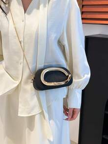 黑色PU皮手拿包 - 情人节理想之选，舒适时尚，款式别致，个性化礼物之选，2025年必备单品，风格独特，适合各种场合，价格亲民，质感奢华，完美搭配女士舞会礼服、亮片裙、优雅连衣裙、正式舞会包，伴娘理想礼物，新娘送礼会优雅之选 - 黑色 - 查看 3