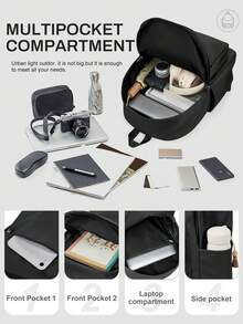 Mochila impermeable para portátil para hombres - Bolsa de transporte ligera de 15.6 pulgadas, mochila casual para ir y venir, bolsa de viaje de mano para negocios/trabajo/escuela/universidad, bolsa profesional para enfermeras y maestros, mochila impermeable - Multicolor - Ver 3