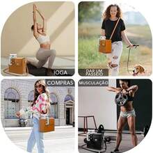 OKCCE Crossbody Bag With Water Bottle Holder, Ideal For Gym And Hiking, Hands-Free Water Bag With Multiple Pockets - 卡其色 - 查看 7