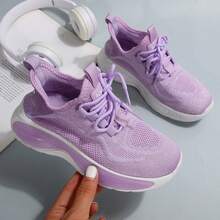 Kids Lace-Up Sneakers – Lightweight Breathable Running & Walking Shoes For Boys & Girls, Gym & Outdoor Sports, Little Kid/Big Kid - 紫色 - 查看 2