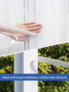 1-Pack Transparent Winter Window Insulation Film – Thickened Cold-Resistant & Windproof Cover, Keeps Warm And Prevents Frost For Home Windows & Balconies