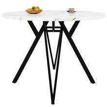 Dining Table & Chair Sets - Black + Gray + Linen + MDF - View 7