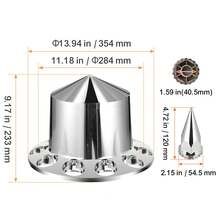 Rear Axle Wheel Covers, Spiked Axle Cover For Semi Truck, ABS Electroplate Rust-Resistant Lug Nut Covers, Universal Fit, Installation Tool Included, Complete Axle Cover Combo Kit - 13.94x9.17 Inches - View 10