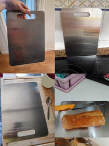 1 Piece Stainless Steel Cutting Board, Silver Cutting Block For Kitchen