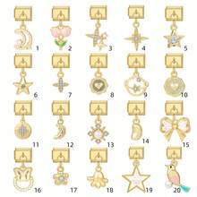 1/5/10/20/30/50pcs Random Mixed Gold-Color Modular Pendant, Moon & Tulip Pendant, Detachable Bracelet Charm Accessories - Multicolor - View 7