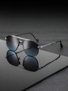 1 Pair Men's Metal Frame Round Business Style Glasses, Simple Yet Elegant, Suitable For Commuting, Business Travel, Industry Conferences - Multicolor - View 2