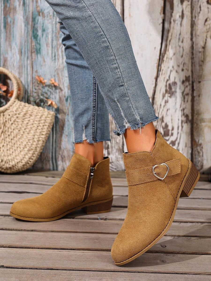 Stivaletti alla caviglia da donna alla moda, punta affusolata, tacco medio, chiusura con cerniera, tomaia e sottopiede in tessuto, comodi per tutte le stagioni - adatti per abbigliamento casual con jeans e abiti, vacanze, attività all'aperto, viaggi, stivaletti casual, stivaletti con punta affusolata, stivaletti alla caviglia da donna, stivaletti piatti da donna, stivaletti con tacco chunky, stivaletti larghi da donna, calzature comode