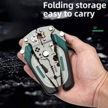 Multifunctional Wire Stripping Pliers, Foldable Design, Suitable For Electrical, Water Pipe, Crimping, Cutting And Twisting, Durable Metal Tools, Versatile - 1pc - View 9