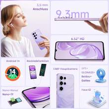 OUKITEL C2 Android 14 手机解锁 2025-16GB+64GB，6.52 英寸水滴屏，5150mAh 电池智能手机，八核 13MP 摄像头，指纹/3.5mm 插孔/GPS - 金色 - 查看 5