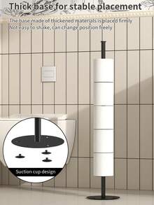 1 pièce Support de papier toilette autoportant avec base lestée et montage auto-adhésif - Distributeur de serviettes en papier moderne pour la cuisine ou la salle de bain - Gain de place, facile à installer, durable et stable pour les sols carrelés - Convient pour la maison, l'hôtel, le rangement de papier toilette - Multicolore - Voir 9