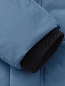 Balabala 男孩和女孩羽绒夹克 可爱连帽 冬季 2024 外套 - 灰藍 - 查看 6