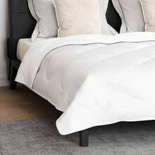 Edredón Larryhot con funda de almohadas, 3 piezas, microfibra blanca, bonito y práctico - Blanco - Ver 7