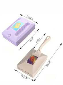 1pc Multipurpose Reusable Cleaning Brush, Handheld Vacuum Cleaner, Home Bedding Sofa Lint Remover, Pet Hair Remover, Clothes Lint Cleaner Tool With Handle And Dual Wheels, Requires Simple Assembly, Refer To Video For Usage Instructions - Multicolor - View 10