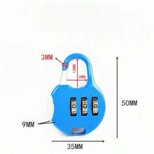 卡通迷你密码锁牢不可破的锌合金组合锁 - 3 位安全代码，轻松保护旅行行李和健身房 - 耐用、多功能且可靠 - 彩色 - 查看 9