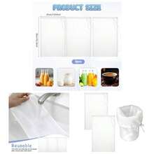 3 Pack Brew Bags, 12.2x. 87 Large Reusable Fine Mesh Bag With Adjustable Drawstring, Home Brewing Hops Grains Fruit Wine Beer Making Brew In A Bag Supplies12.2x. 87 - Initial - View 1