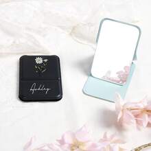 1PC Personalized Square Makeup Mirror, Pocket Mirror With Custom Name And Logo, Bridesmaid Gift, Folding Makeup Mirror, Travel Makeup Mirror