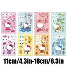 Sanrio 8pieces Of Cartoon Sanrio Costume Stickers, Hello Kitty Puzzle Costume Stickers, Handmade Account Stickers, Decorative Luggage, Guitar, Phone Case, Laptop, Perfect Party Gifts, Fans' Holiday Gifts.