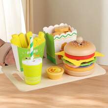 A Set Of Colorful Simulated Wooden Burger And Sandwich Play Toys, Classified And Stacked Toys, Parent-Child Interactive Toys, With Playful Expressions - Perfect As A Role-Playing Toy And An Ideal Gift For Back To School, Birthdays, Easter, Christmas, Halloween And Other Holidays. Toy Food Set, Lively Design, Using Durable Wooden Structure