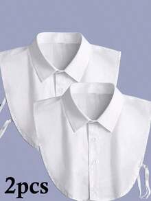 1pcs Simple Versatile Shirt Collar Insert, Suitable For Daily Wear - White - View 3