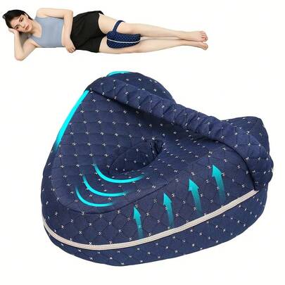 1pc Side Sleeper Leg Pillow - Memory Foam Knee And Leg Support Cushion With Adjustable Strap, Removable And Washable Cover, Helps Relieve Back Pain, Snoring And Night Sweats - Premium Bedding Accessory