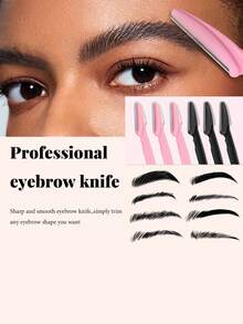 20pcs Black Stainless Steel Eyebrow Razors, Professional Hair Removal Tools Suitable For Beginners, With Protective Cover, Essential For Facial Hair Removal, Beard And Eyebrow Trimming, 7pcs Stainless Steel Shaving Razors, Unisex Precision Eyebrow Trimmer, Women's Facial Exfoliating Razor, Unisex Facial Razor, Shaver, Small Facial Hair Remover, Easily Removes Fine Peach Fuzz On Lips, Chin, Face And Neck