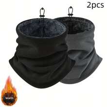 2-Pack Men's Thermal Neck Warmer - Heavyweight Windproof Thermal Face Mask, Soft Fleece Lining, Breathable Polyester Knit, Suitable For Winter Cycling, Outdoor Activities, Skiing And Motorcycle Riding - Multifunctional Balaclava, Hand Wash Only - Solid Black, Gray - Suitable For Cold Weather And Layering, Cold Weather Layering Outfit, Motorcycle Riding Gear, Men's Winter Accessories, Windproof Face Mask, Functional Face Mask, Solid Color Design, Heavyweight Fabric, Durable Insulation Material, Men's Winter Sports - Đen + Xám - Xem 5