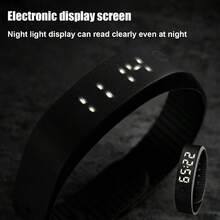 1个男女通用硅胶多功能智能手环，夜光显示，12小时计时，时间/分钟/秒/日期/月份/星期显示，闹钟和整点报时，计步器，卡路里消耗，超长续航，IP67防水，适合日常佩戴和送礼场合，60mAh电池 - 1 Set - 查看 7