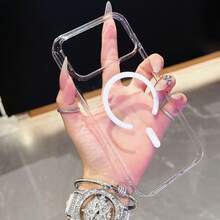 防震磁吸充电手机壳，带摄像头保护，兼容 17/17 Air/17 Pro/17 Pro Max，透明亚克力超薄保护壳，也适用于 13/11/16 Pro Max/15/14 Plus/12 Mini/XS Max/7/8 Plus/16e，春季礼物，生日派对，复活节，妈妈的理想之选 - 無色 - 查看 8