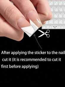 1pc Nail Art Sticker, Semi-Transparent French Black & White Tie Dye Nail Decals Nails Nail Supplies - Multicolor - View 12