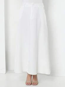 Tailored Skirt With Belt Loops (Without Belt) Code: 3010 - White - View 3