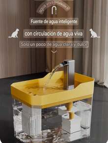 Automatic Cat Water Fountain With Continuous Flow - Quiet System, Promotes Hydration, For Pets - Yellow - View 3