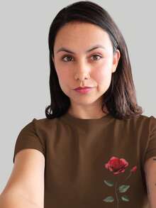 Santa Teresinha Unisex Cotton T-Shirt Comfort And Faith Unisex Blouse - 鏽棕色 - 查看 3