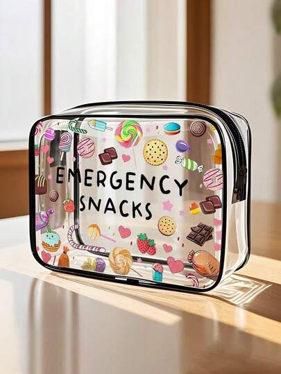 TEDDYISLAND حقائب أدوات تجميل من البولي فينيل كلوريد بطبعة "وجبات خفيفة للطوارئ"، حقيبة تنظيم سفر من البولي فينيل كلوريد بسحاب إغلاق - حقيبة مكياج وأدوات تجميل خفيفة الوزن ومقاومة للبهتان للنساء والفتيات، حقيبة مستحضرات تجميل محمولة معتمدة من إدارة أمن النقل، تصميم سهل التنظيف بالمسح، حقيبة مستحضرات تجميل للأمهات والمعلمات والصديقات والممرضات وحقائب هدايا للصديقات. حقيبة مستلزمات السفر الأساسية للعطلات المدرسية والعودة إلى المدرسة، حقيبة مكياج، حقيبة سفر للنساء، هدايا عيد الميلاد، حقيبة صغيرة، سفر، هدايا للنساء، ضروريات نسائية، أساسيات السفر، حقيبة صغيرة، حقيبة يد صغيرة، منظم مكياج، منظم مكياج، حقيبة صغيرة، حامل فرش، حقيبة صغيرة، حقيبة كبيرة السعة.