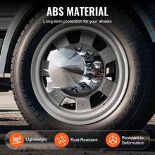 Rear Axle Wheel Covers, Spiked Axle Cover For Semi Truck, ABS Electroplate Rust-Resistant Lug Nut Covers, Universal Fit, Installation Tool Included, Complete Axle Cover Combo Kit - 13.94x9.17 Inches - View 4