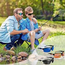 ¡RecomendadoGafas de Sol Deportivas Polarizadas Hombre y Mujer,Gafas Deportivas Ciclismo,Protección UV400,Adecuadas Senderismo,Deportes,Pesca,Ciclismo,Etc¡Top de Temporada - Negro + Naranja + Azul claro - Ver 7