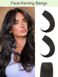 Side Air Bangs Wig Clip In, 8 Inch French Clip Front Side Bangs For Women - Daily Use Natural Hair Extension - Multicolor - View 18