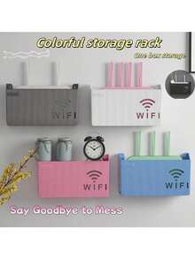 1pc Wall-Mounted WiFi Router Storage Box, Home Decor, Room Decoration - Multicolor - View 12