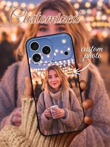 1pc Personalized Photo Phone Case With Family/Friends Pattern, Shockproof Black Full Coverage Protective Case, Suitable For IPhone11/12/13/14/15/16/16Pro/16ProMax/16Plus/17/17Pro/17ProMax/17e/Air/XS/X25/S25Ultra/S25Edge/A26/A36/A07/A17/S25FE/S26/S26Ultra/S26Plus/9A 5G/9/Pixel 10A/Moto G85, Fashionable Gift,International Version, Not The Domestic Version - Black - View 1