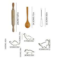 儿童角色扮演厨房烘焙工具套装，恐龙围裙 4 件/11 件套装，复活节的绝佳礼物，女孩玩具，厨房玩具，生日礼物，厨房