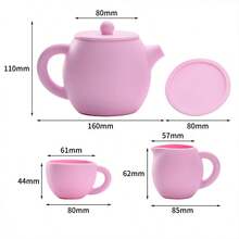 幼儿角色扮演下午茶套装，可水洗软硅胶玩具，早教硅胶玩具套装，幼儿角色扮演茶具，婴儿厨房玩具套装，茶壶和吸管杯，送给女孩的礼物 - 彩色 - 查看 8