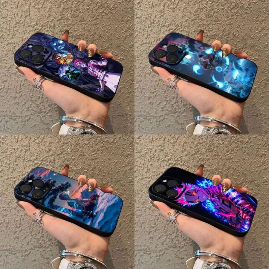 D-Demon Akaza S-Slayer Phone Case Cover Compatible With  17,16,15,14,13,12,Pro,Max,Plus,E,SE4,Air,Mini Black Soft Box, Cover Compatible With  17 Case,  17 Pro Case,  17 Pro Max Case