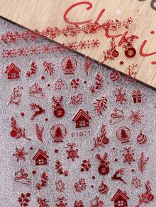 5 Peças de Adesivos de Arte de Unhas de Papai Noel Vermelho em Estilo de Desenho Animado - Design de Arte DIY para Inverno, Natal, Ano Novo, Flocos de Neve Vermelhos Fofos, Renas, Papai Noel, Pinguins, Corações, Fitas, Acessórios de Natal, Adequado para Uso Diário, Casamento e Feriados de Mulheres, Adesivos de Unhas Descartáveis, Estilo de Tema de Desenho Animado e Fofo, Fácil de Colar, Decoração de Salão de Beleza