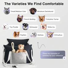 HAZOOWILL HazoWill 二合一宠物车载座椅，便携式可拆卸旅行增高垫，适用于小型犬和猫，柔软可转换床，透气夏季设计，可调节牵引绳和安全带扣，适用于前排和后排座椅