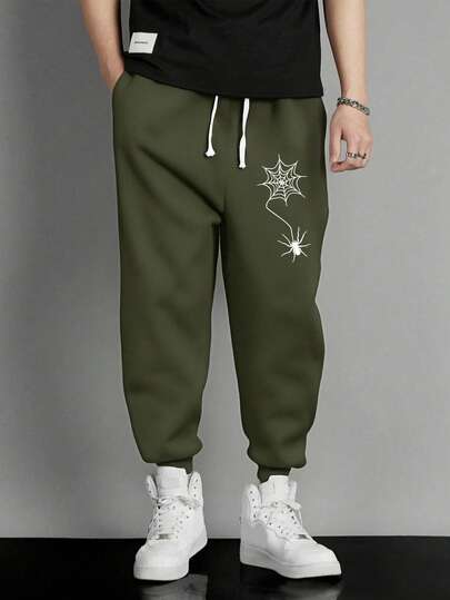 1 Stück Unisex Jogginghose in Große Größen mit Tunnelzug und Aufdruck, Lässig Streetwear, geeignet für Pendeln, Sport, Outdoor