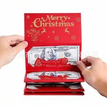 2026 New Money Clip, Festival Gift BoxSanta Claus Hot Stamped Folding Red Envelope, Red Envelope Christmas Surprise Party Savings Box, Cartoon Card, Creative 6-Card Folding Cash Gift Wallet, Unique Multi Functional Cash Box, Cash Envelope,