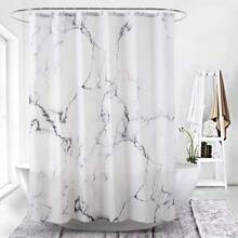 Marble Bathroom Shower Curtain, And White Fabric Shower Curtain With Hooks, Unique 3D Printing, Decorative Bathroom Accessories, Proof, Reinforced Metal Grommets 72x72 Inches - 72W X 72L Inch (1 Panels) + Grey Marble - View 3