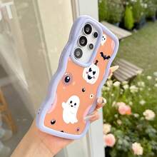 Halloween Cute Cartoon Pumpkin Ghost Phone Case Lightweight Shockproof Anti Yellowing Cover for  17 17 Pro 17 Air 17 Pro Max 16 Pro Max 16e 15 Plus 14 13 12 11 XS XR X - Mauve - Übersicht 6